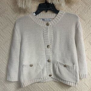 Zara Off-White Button-Up Women's Cardigan